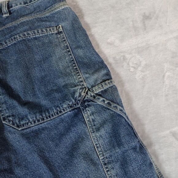 Vintage Calvin Klein Carpenter Denim Shorts Mens 38 12” Baggy Grunge Y2K - Picture 2 of 10